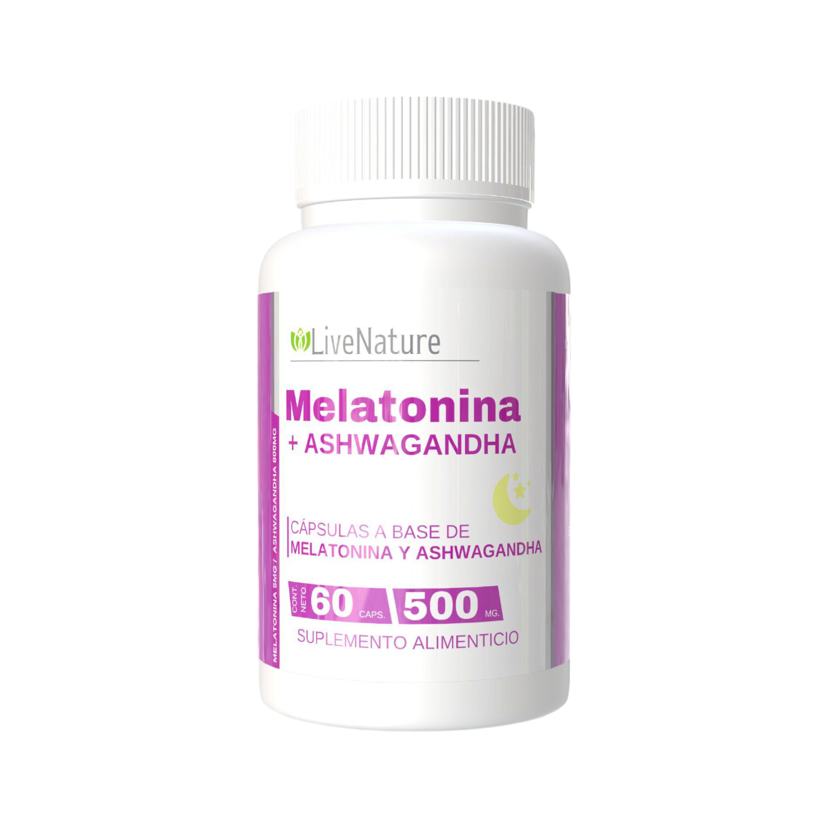 Melatonina + Ashwagandha 60 Cápsulas LiveNature