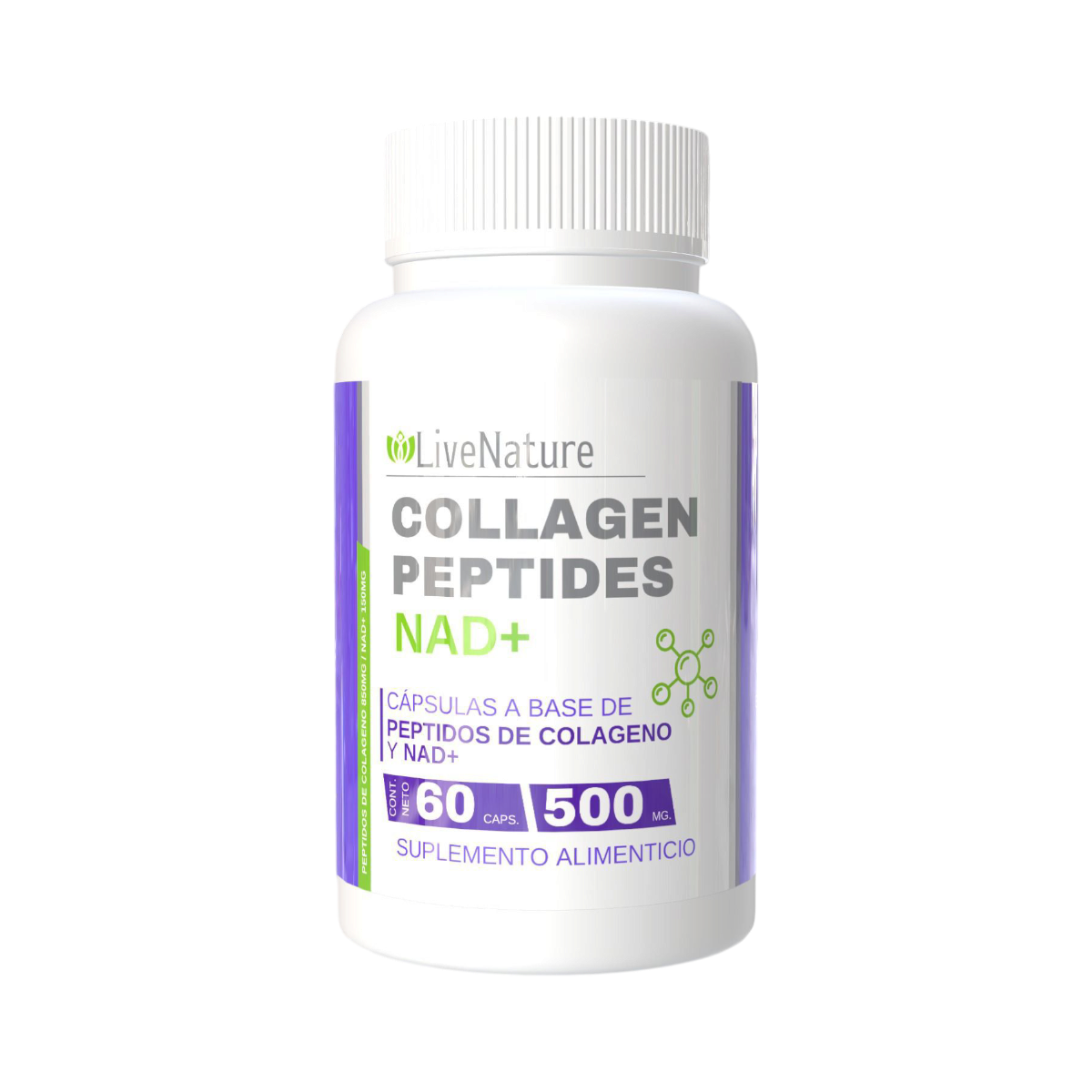 Péptidos de Colágeno + NAD 60 Cápsulas Livenature